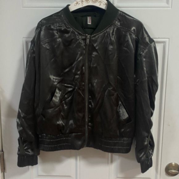 Free People | Satin Green Bomber Jacket NWT! - Picture 8 of 11